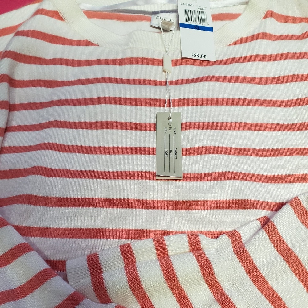 Bell Sleeve Striped Ruffle Sweater Top - Picture 4 of 4